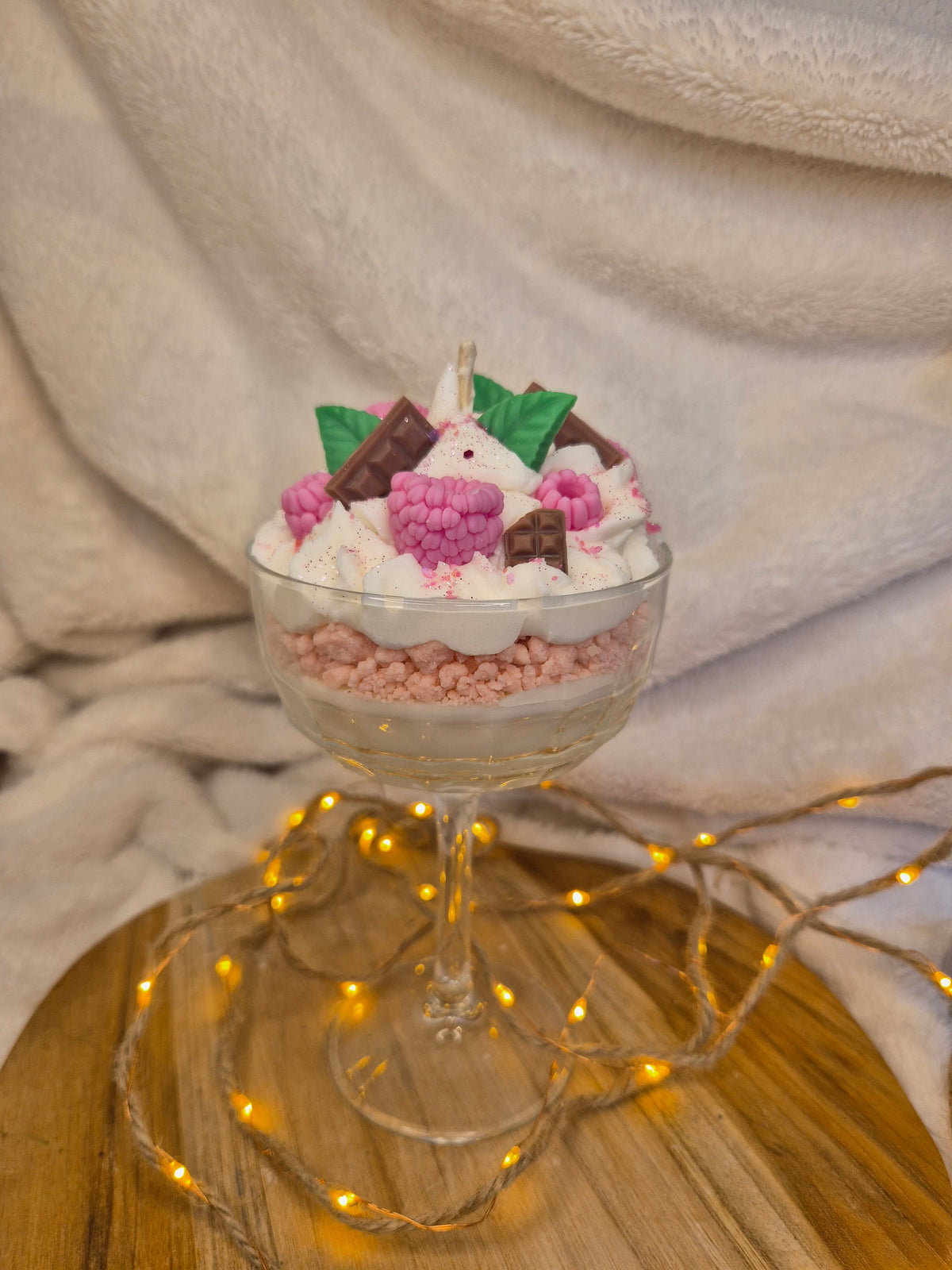 Berry Bliss – Dessertkerze im Glas mit Himbeeren & Schokolade