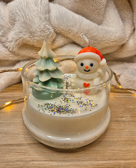 Winterzauber im Glas – Schneemann & Baum